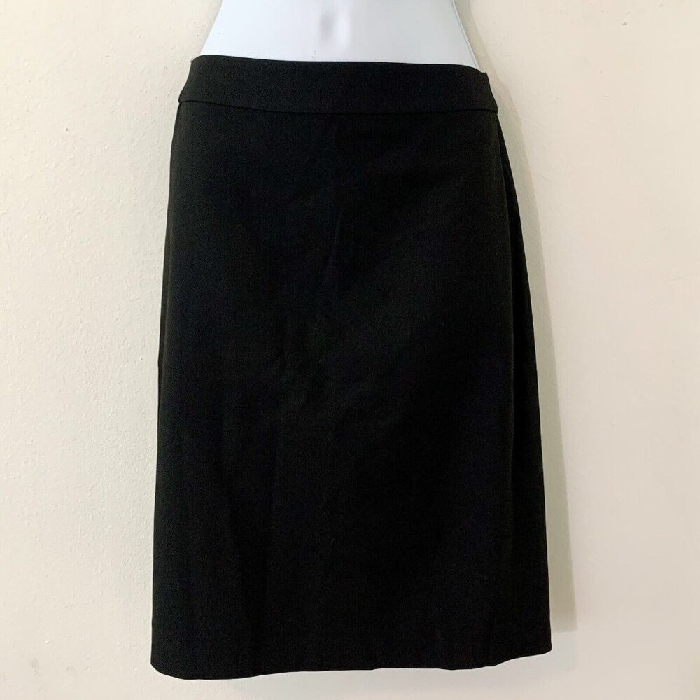 BANANA REPUBLIC Black Poly Stretch Knee High A LINE Lined Skirt Women's SZ 4 NWT